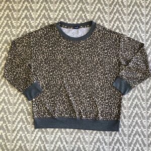 Splendid leopard pullover sweater size large